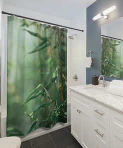 Add A Zen Touch To Your Bathroom With This Bamboo Zen Shower Curtain