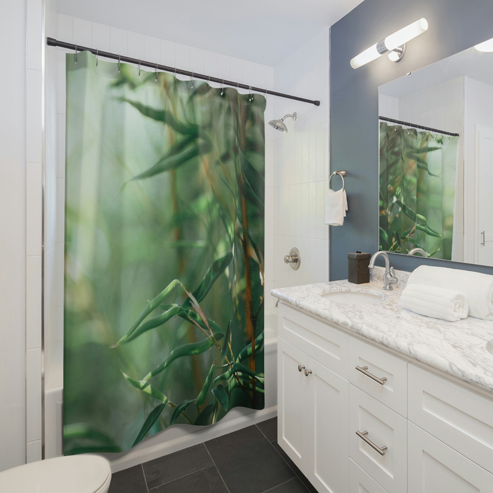 Add A Zen Touch To Your Bathroom With This Bamboo Zen Shower Curtain