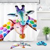 Add An African Touch with Watercolor Giraffe African Wild Animals Waterproof Fabric Shower Curtain
