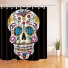 Add Floral Charm To Your Bathroom With Crosses Skull Shower Curtain