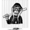 Add Fun to Your Bathroom with a Black and White Monkey Waterproof Shower Curtain 