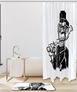 Add Fun to Your Bathroom with a Black and White Monkey Waterproof Shower Curtain