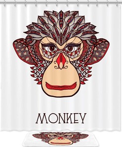 Add Personality to Your Bathroom with a Monkey Face Waterproof Shower Curtain 