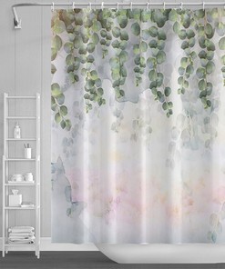 Add Soft And Pretty Colors To Your Bathroom With This Floral Eucalyptus Shower Curtain