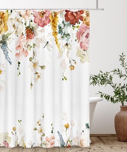Add Some Aesthetic Blooming Florals to Your Bathroom with This Shower Curtain