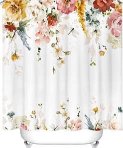 Add Some Aesthetic Blooming Florals to Your Bathroom with This Shower Curtain