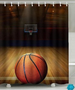 Add Some Athlete Inspiration to Your Bathroom with 3D Basketball Shower Curtain
