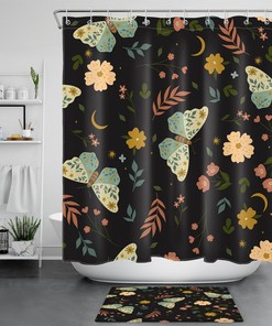 Add Some Bohemian Flair To Your Bathroom With A Flower Plant Butterfly Bohemian Shower Curtain