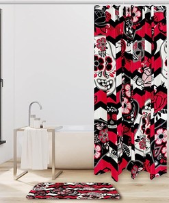 Add Some Fun To Your Bathroom Decor With A Floral Skulls Pattern Funny Shower Curtain