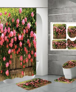 Add Some Garden Charm To Your Bathroom With A Flower Fence Waterproof Shower Curtain