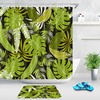 Add Some Greenery with Watercolor Green Tropical Palm Leaves Fabric Shower Curtain Bathroom Decor