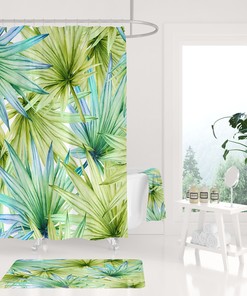 Add Some Jungle Vibes To Your Bathroom With This Green Tropical Palm Leaves Floral Botanical Boho Shower Curtain