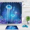 Add Some Natural Wonder To Your Decor With This Undersea World Magic Glowing Jellyfish Seahorse Fabric Shower Curtain