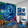 Add Some Ocean Vibes To Your Bathroom With 3D Ocean Dolphin Shower Curtain Non-Slip