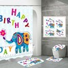 Add Some Playfulness To Your Bathroom With A Flower Cartoon Elephant Waterproof Shower Curtain