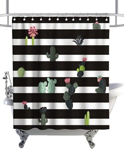 Add Some Rustic Charm To Your Bathroom With This Cactus Shower Curtain