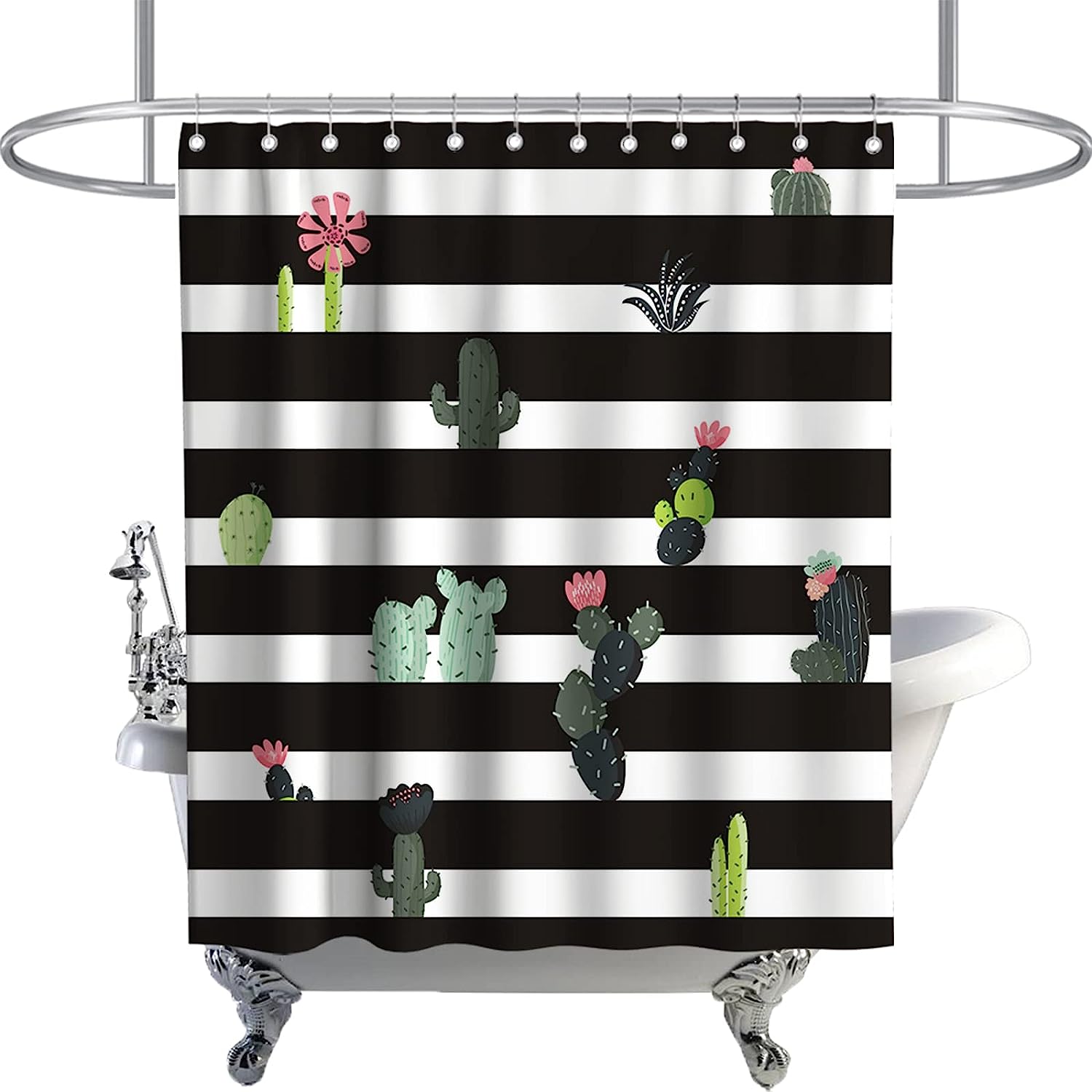 Add Some Rustic Charm To Your Bathroom With This Cactus Shower Curtain