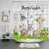 Add Some Rustic Touch To Your Bathroom With A Flower Rabbit Easter Eggs Retro Shower Curtain