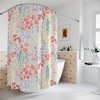 Add Some Spring Decor To Your Bathroom With This Floral Pattern Flower Print Fabric Shower Curtain 
