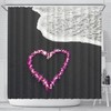 Add Some Tropical Vibes To Your Bathroom With This Flower Heart Shower Curtain Featuring A Hawaii Ocean View