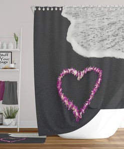Add Some Tropical Vibes To Your Bathroom With This Flower Heart Shower Curtain Featuring A Hawaii Ocean View