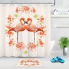 Add Some Whimsy with a Watercolor Floral Wreath Flamingo Shower Curtain