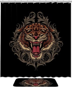 Add Some Wildness to Your Bathroom with This Tiger Shower Curtain