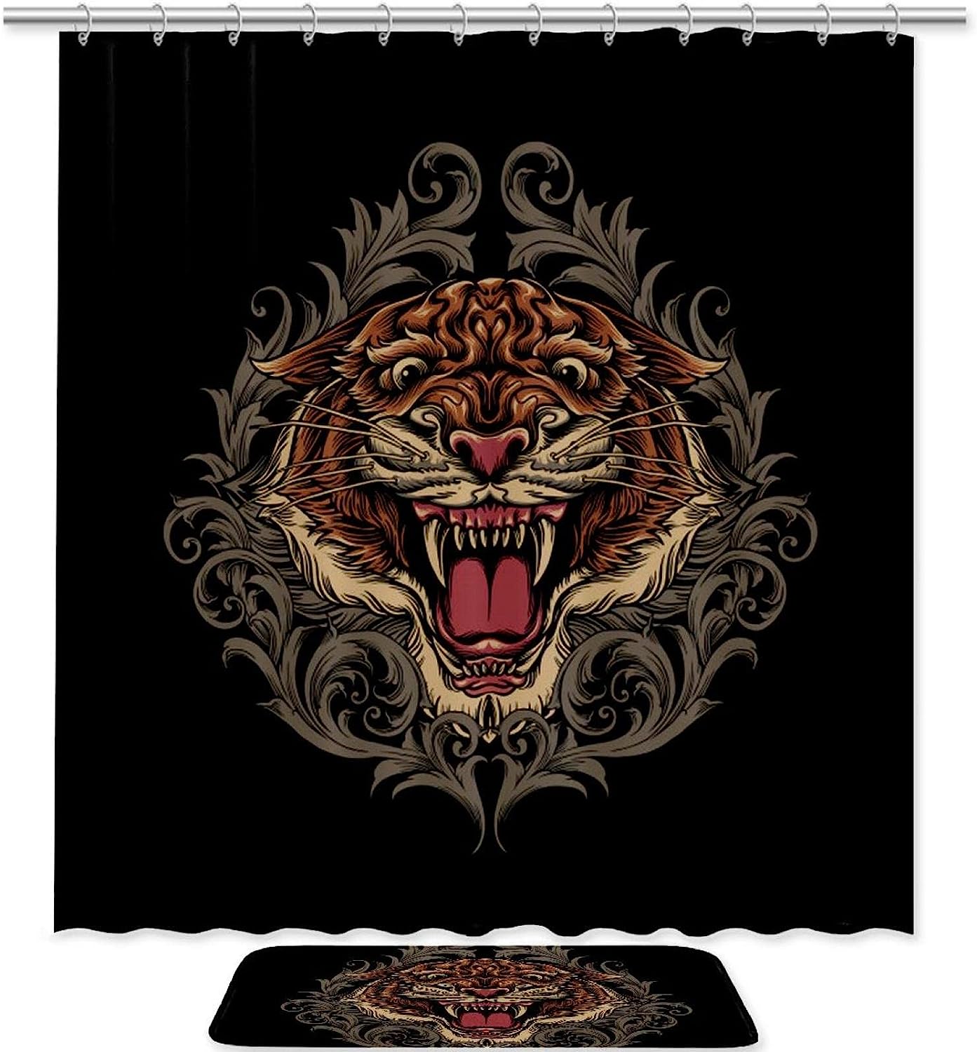 Add Some Wildness to Your Bathroom with This Tiger Shower Curtain