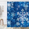 Add Some Winter Charm to Your Bathroom with Merry Christmas Snowflake Shower Curtain in Blue
