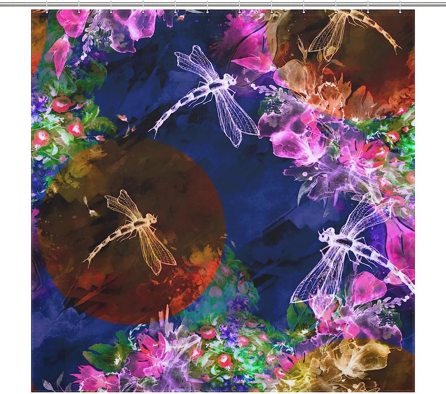 Add Splashes of Color with Watercolor Dragonfly Paint Splash Bath Shower Curtain for Bathroom