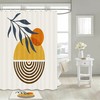 Add The Sun's Inspiration To Your Bathroom Decor With This Nordic Minimalist Line Sun Shower Curtain