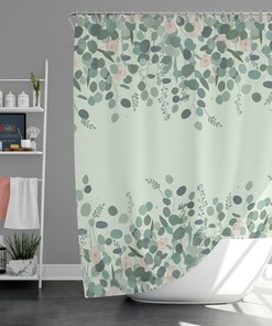 Add a Breath of Fresh Air with the Roses Eucalyptus Leaves Shower Curtain