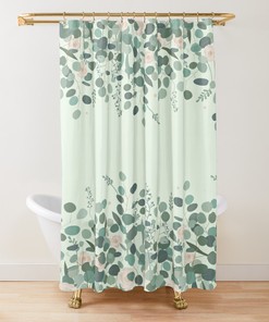 Add a Breath of Fresh Air with the Roses Eucalyptus Leaves Shower Curtain
