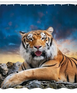 Add a Calming Touch to Your Bathroom with Tiger Sunset Shower Curtain