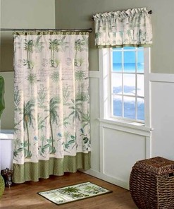 Add a Fresh Look to Your Bathroom with Palm Trees Shower Curtain Hooks and Basket Set