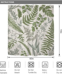 Add a Natural Touch to Your Bathroom with Fern Leaves Shower Curtain for Rustic Farmhouse Decor