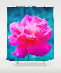 Add a Nature Inspired Touch to Your Bathroom with the Pink Rose Flower Shower Curtain