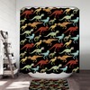 Add a Pop of Color to Your Bathroom with This Multi Colored Dinosaurs Shower Curtain 