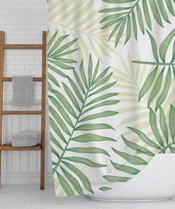 Add a Relaxing Atmosphere to Your Bathroom with this Amazing Palm Leaves Shower Curtain