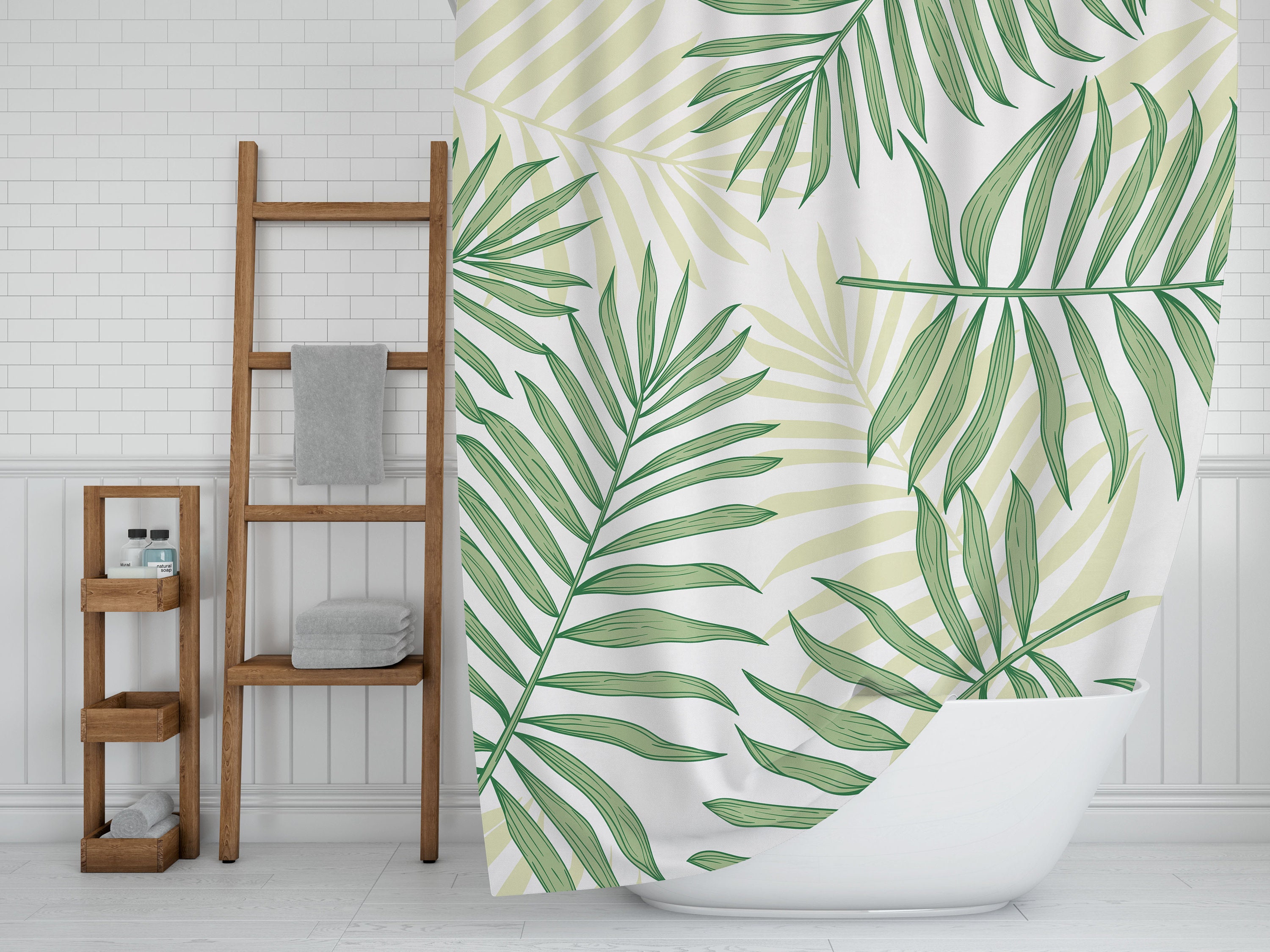 Add a Relaxing Atmosphere to Your Bathroom with this Amazing Palm Leaves Shower Curtain