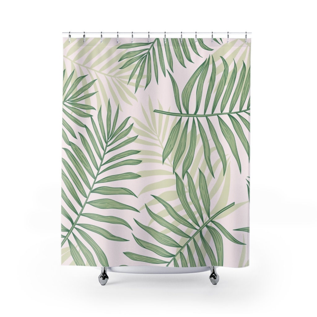 Add a Relaxing Atmosphere to Your Bathroom with this Amazing Palm Leaves Shower Curtain