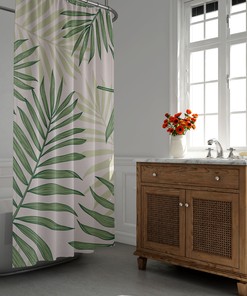 Add a Relaxing Atmosphere to Your Bathroom with this Amazing Palm Leaves Shower Curtain