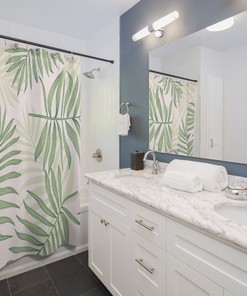 Add a Relaxing Atmosphere to Your Bathroom with this Amazing Palm Leaves Shower Curtain