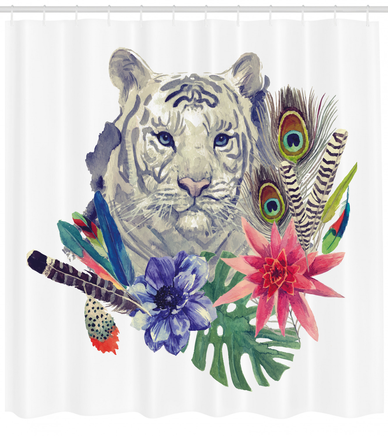 Add a Retro Touch to Your Bathroom with Feline Cat Tiger Shower Curtain