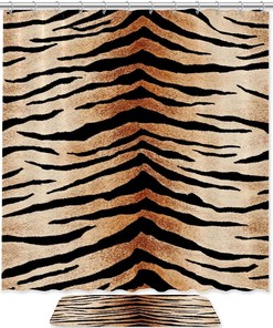 Add a Touch of Adventure to Your Bathroom with This Tiger Skin Shower Curtain