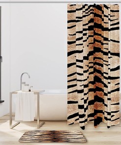 Add a Touch of Adventure to Your Bathroom with This Tiger Skin Shower Curtain