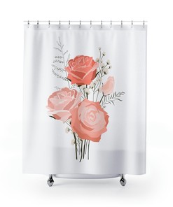 Add a Touch of Beauty with this Classic Roses Shower Curtain for Your Bathroom