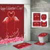 Add a Touch of Elegance to Your Bathroom with this Flamingo Rose Flowers Shower Curtain