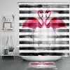 Add a Touch of Elegance with Watercolor Flamingo Shower Curtain and Black White Stripe Bathroom Accessories