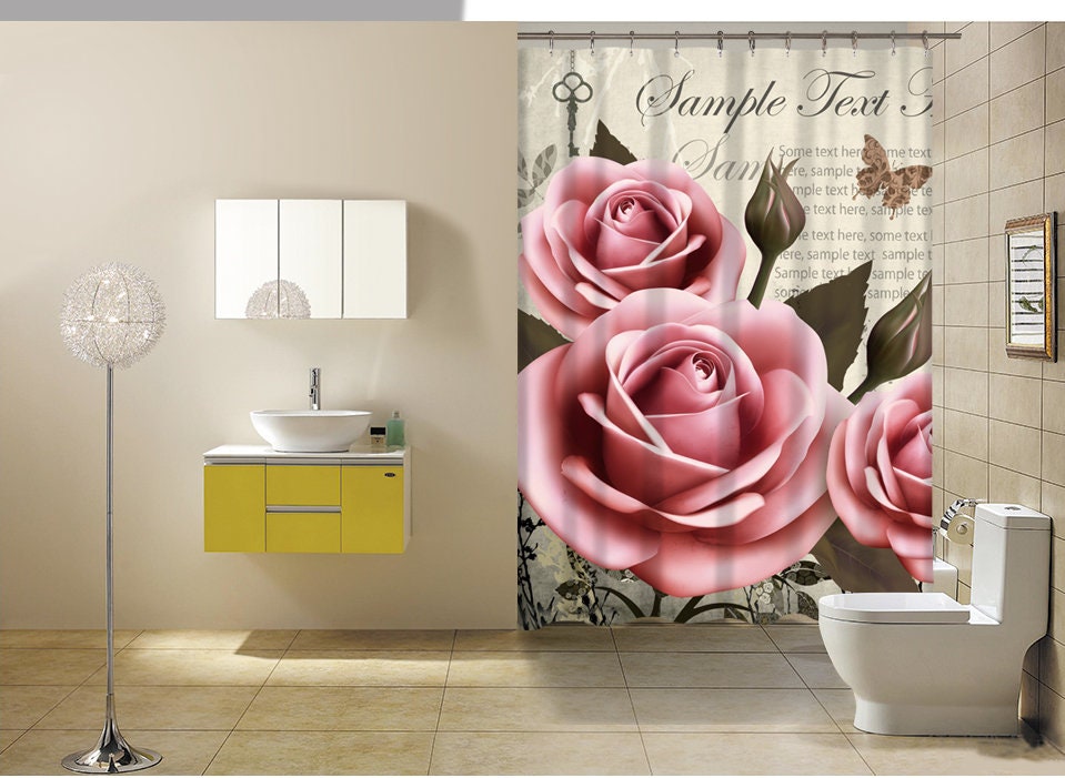 Add a Touch of Elegance with this Beautiful Roses Shower Curtain for Your Bathroom